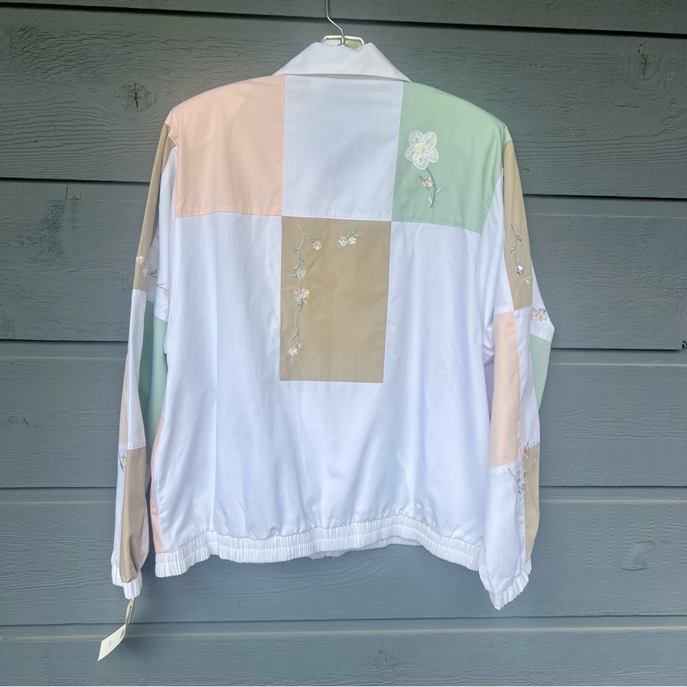 VINTAGE 90’S KORET FRANCISCA PASTEL FLORAL COLORBLOCK JACKET SIZE L NEW - Picture 5 of 14